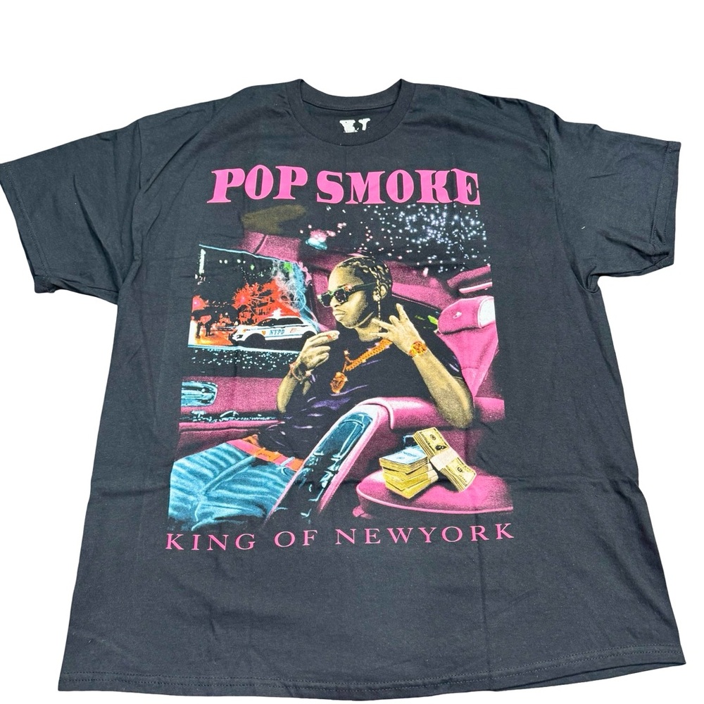 Vlone x Pop Smoke King of New York Pink Tee Mens XXL Rare Streetwear